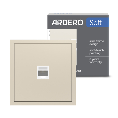 Розетка комп'ютерна Ardero ER151PC-C Soft шампань