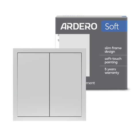 Вимикач 2-клавішний перехресний Ardero EV132-S Soft 10А срібний
