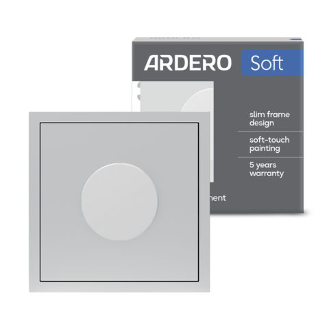 Світлорегулятор поворотний Ardero EV111D-S Soft 5-100W срібний