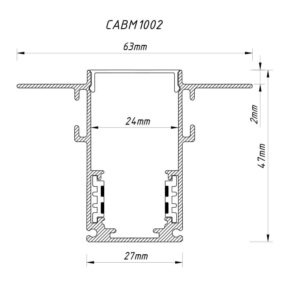 Шинопровід Ardero CABM1002 чорний вбудований 3м