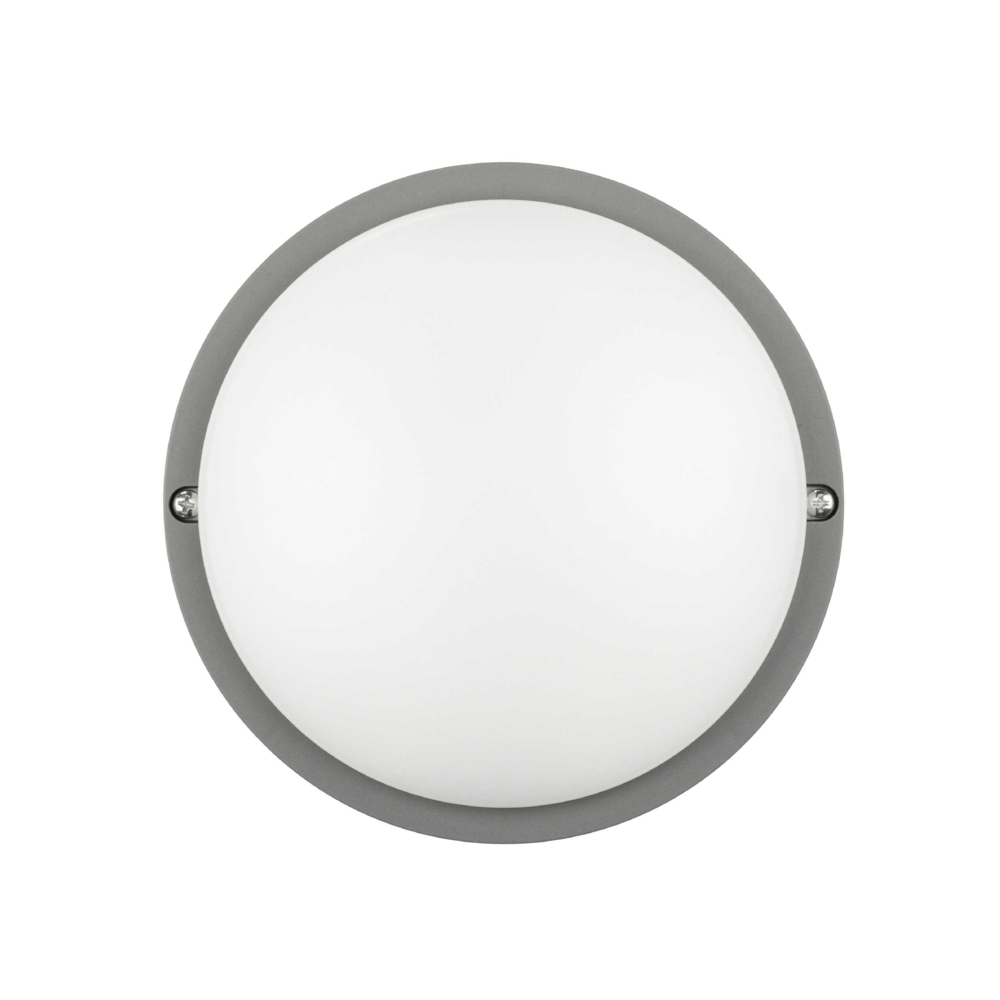 Cвітильник cвітлодіодний VIOLUX НББ ATOM UA MW sensor круг сірий 12W 5000K 1200LM IP44 (1/12) КАРТОН (243362)
