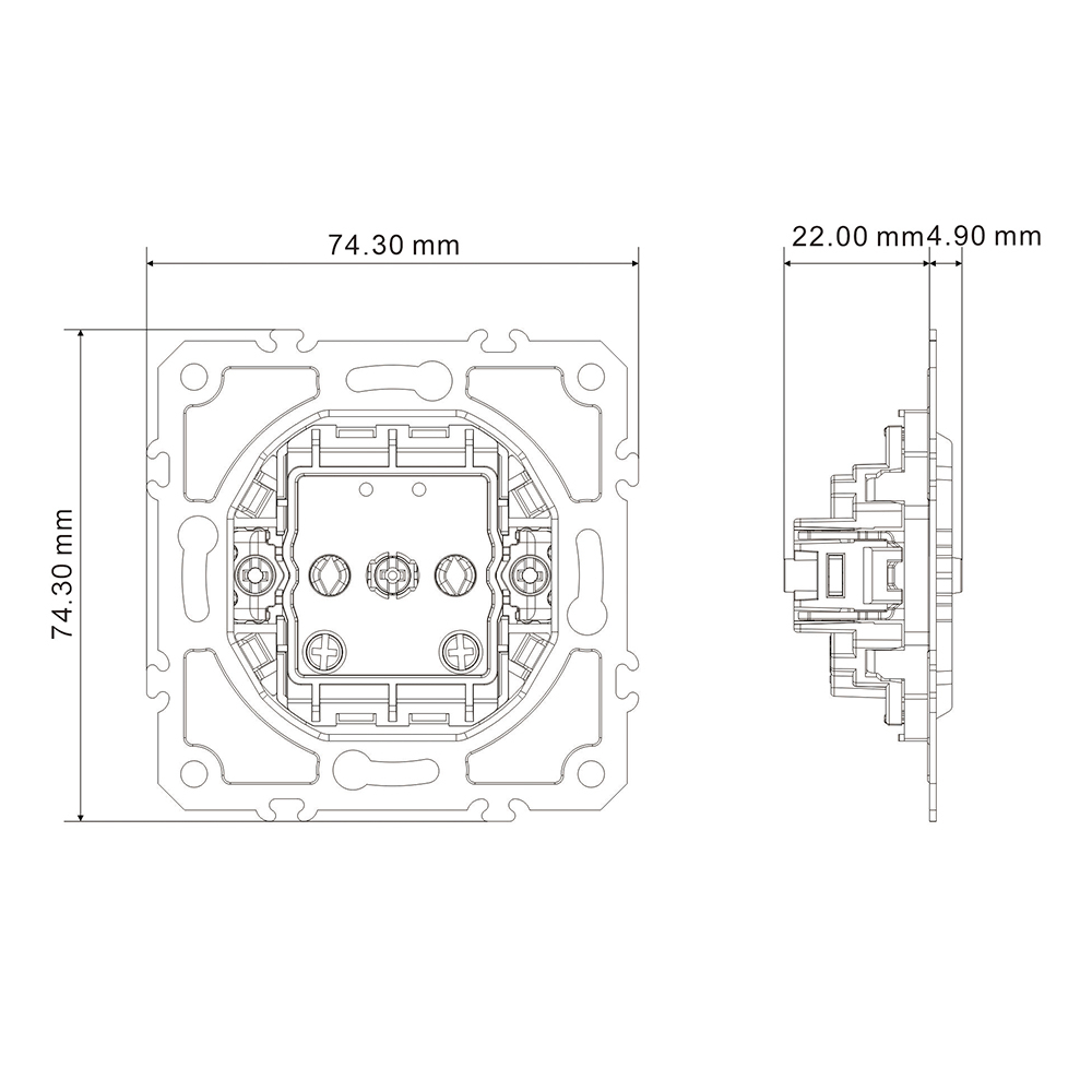 Розетка Ardero ER111-G Soft 16А без заземлення сіра