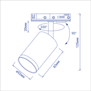 Трековий світильник Feron ML333 під лампу хром