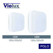 Cвітильник cвітлодіодний VIOLUX НББ POLO UA квадрат білий 18W 4000K 1200LM IP54 (1/12) ПЛІВКА (243454)
