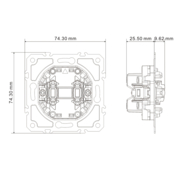 Вимикач 2-клавішний Ardero EV112V-S Soft 10А срібний